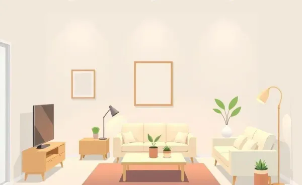 A minimalist room designed to maximize small space functionality.