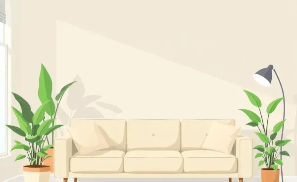 A cozy living room with plants symbolizing smart home investment.