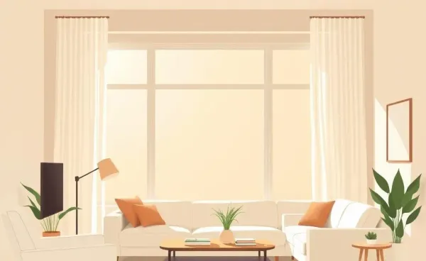 A cozy living room with sunlight streaming through a window
