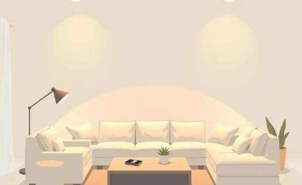 Warm, inviting living room with soft lighting and plush furnishings.