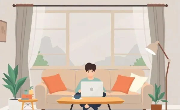 A person planning mortgage options in a cozy living room