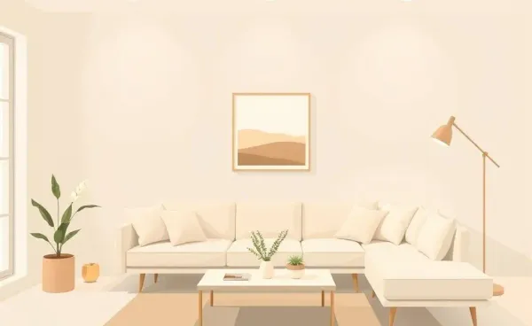 A minimalist living room with simple decor creating a cozy atmosphere