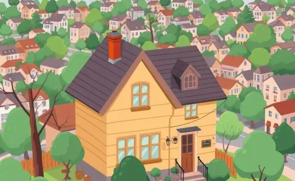 A cozy old house in a city setting