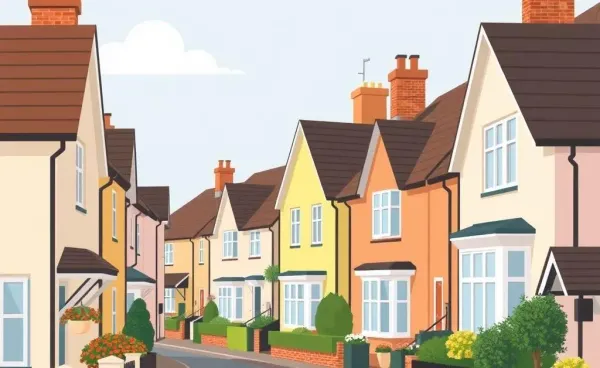 A charming UK street with cozy houses