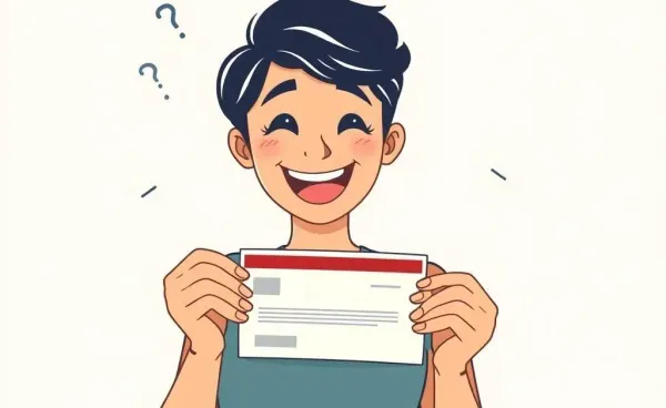 A person excitedly holding a credit card approval letter