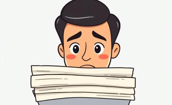A person worriedly looking at a legal notice about a credit card lawsuit.