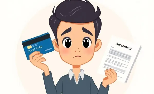 Person juggling a credit card and a loan document
