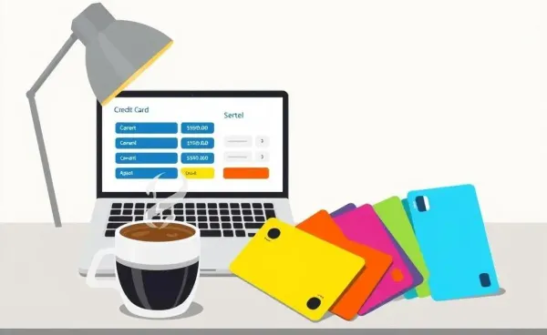 Cozy office desk with credit card reward planning tools