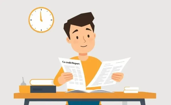 Person reviewing credit report at a desk