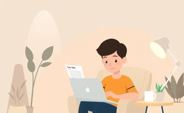 Person reviewing credit score on a laptop
