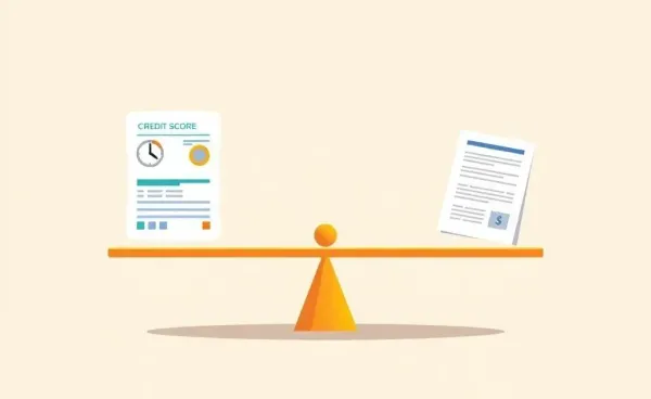 Illustration of credit score balancing car insurance rates