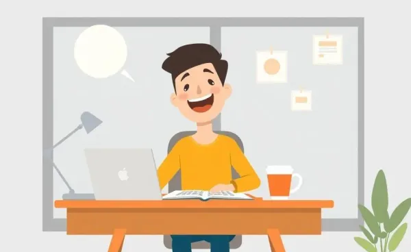 Person joyfully planning their day at a desk