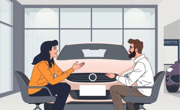 Two friends discussing buying a new car with cash