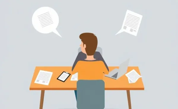 A person going through debt-related documents at a desk
