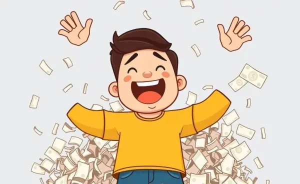 Celebrating paying off debt with shredded statements