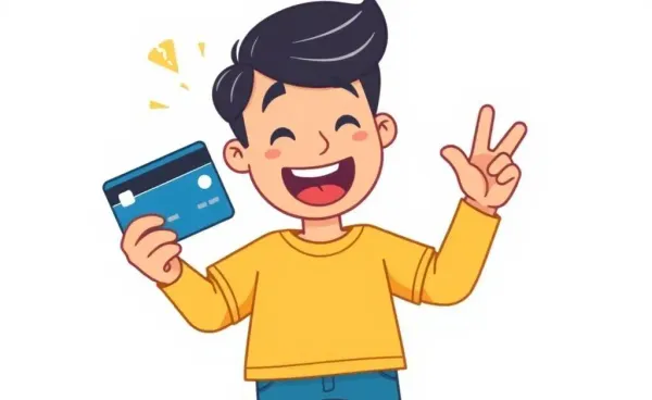 A person joyfully cutting up their credit card to symbolize debt freedom