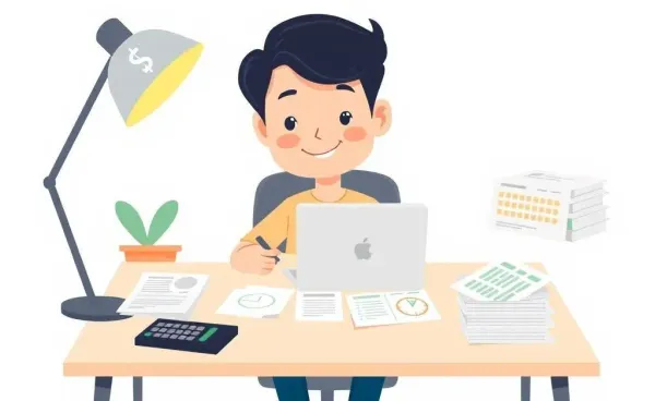A person planning debt relief at a desk with papers and a calculator.