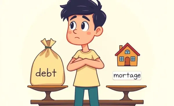 Illustration of debt versus mortgage decision-making.
