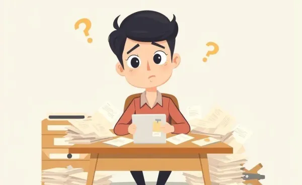 A cartoon depicting a person trying to understand a letter from HMRC