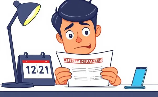 A person puzzled over a denied insurance claim letter.