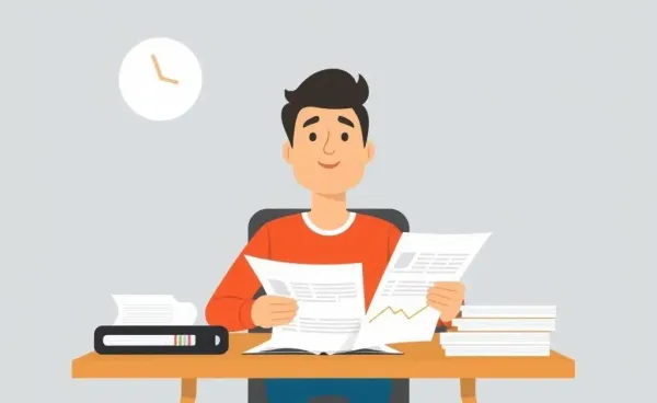 A determined person looking at financial documents, planning a budget.