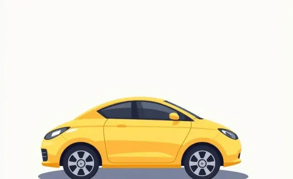 A cartoon-style car with a shadow symbolizing reduced value