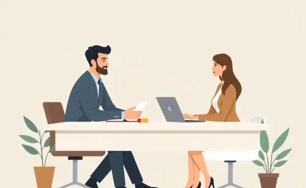 Couple discussing mortgage options with a lender at a desk