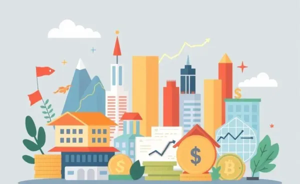 Illustration showing a diverse investment portfolio with stocks, bonds, and ETFs