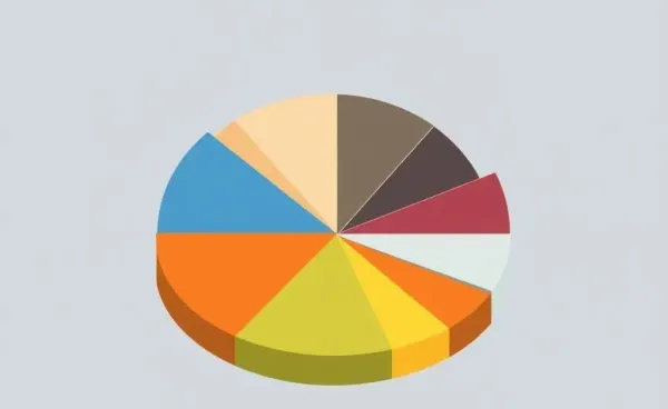 Illustration of a diversified investment portfolio chart with different asset classes