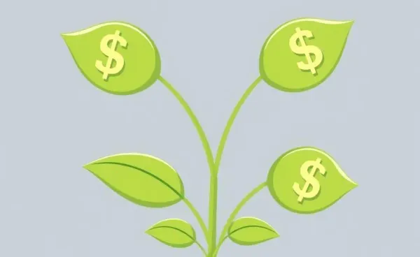 A plant with dollar sign leaves symbolizing growth in dividend investing