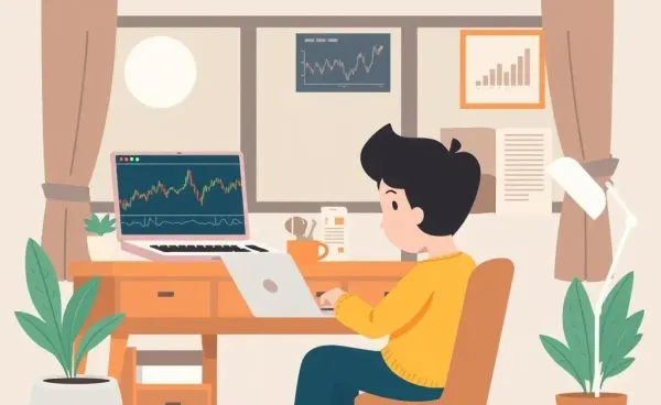 A person exploring dividend investing charts and data at a desk