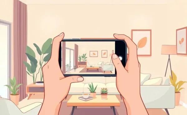 Illustration of someone photographing their home for documentation