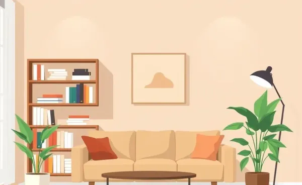A cozy living room blending modern and traditional elements