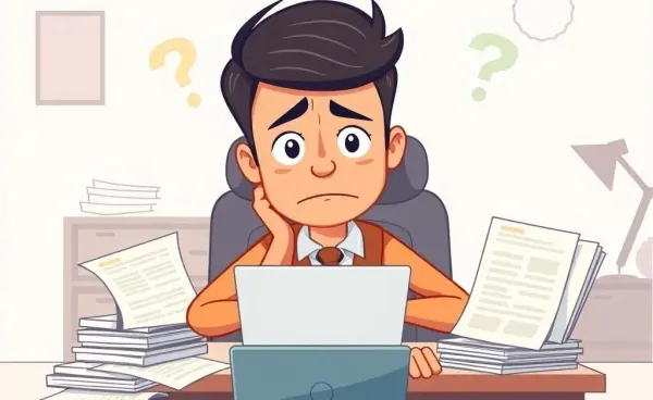 Cartoon image of a driver with car insurance paperwork