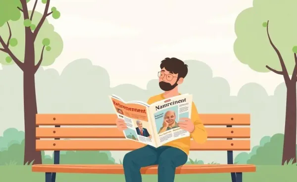 A person on a park bench planning early retirement