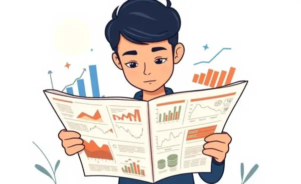 Person reviewing economic indicators on a newspaper.