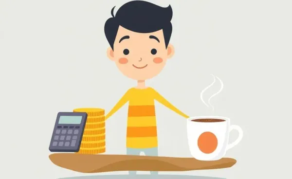 Illustration of a person balancing finance tools representing economic impact on daily life.