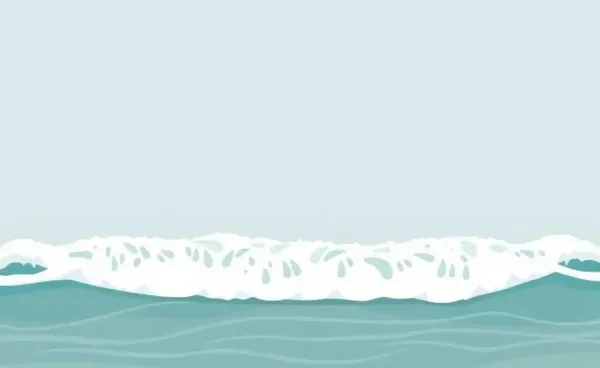 A peaceful landscape depicting waves touching the shore, representing economic changes.