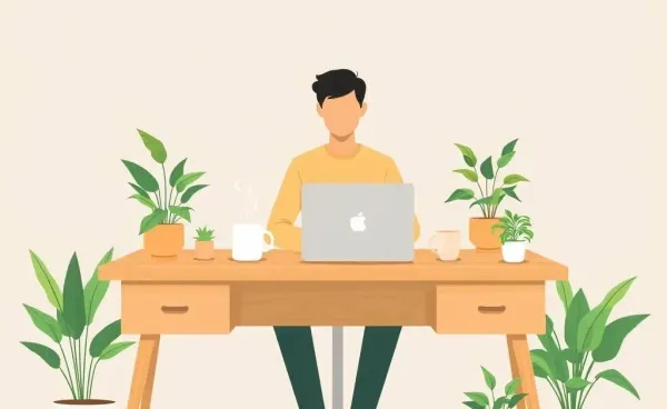 A minimalist workspace symbolizing simplicity and calm.