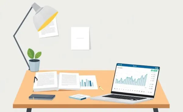 Inviting desk setup with financial planning documents, emphasizing HYSA and T-Bills.