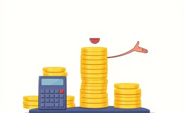 A person balancing coins and a calculator illustrating financial balance