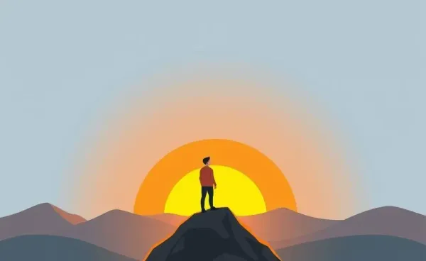 A person embracing the sunrise, symbolizing the beginning of new life chapters