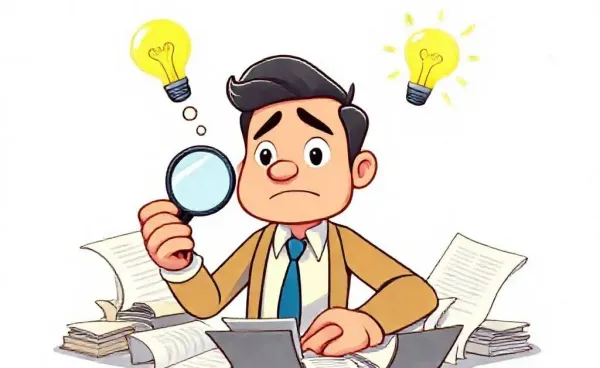 Brokerage owner navigating through E&O insurance forms with a light bulb moment.