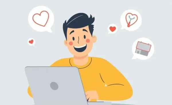 Person estimating health insurance costs online