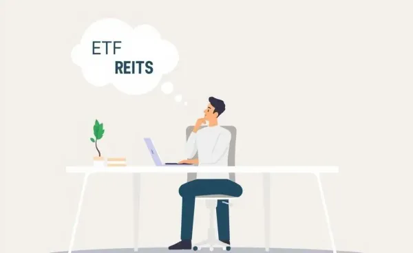 Person contemplating between ETFs and REITs