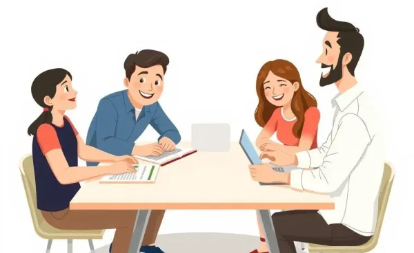 Family discussing financial options with an advisor