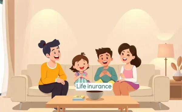 A family discussing life insurance options over coffee