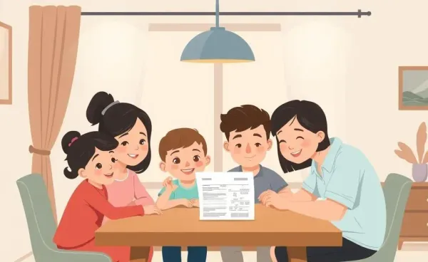 Family reviewing a hospital bill together