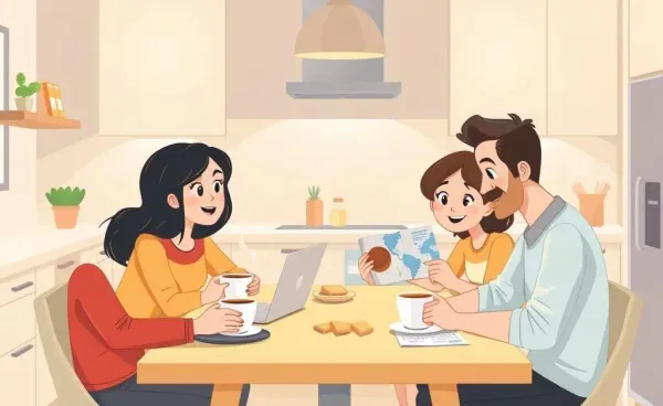 A family discussing life insurance at a table