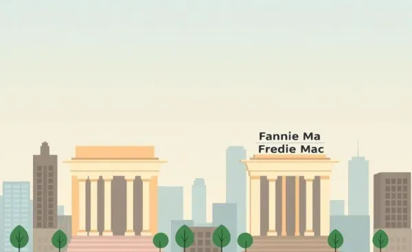 Cityscape with Fannie Mae and Freddie Mac banks
